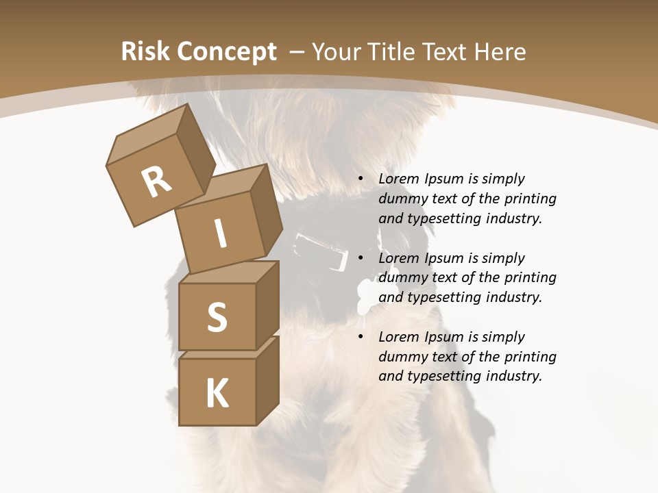 A Small Dog Sitting In Front Of A White Background PowerPoint Template