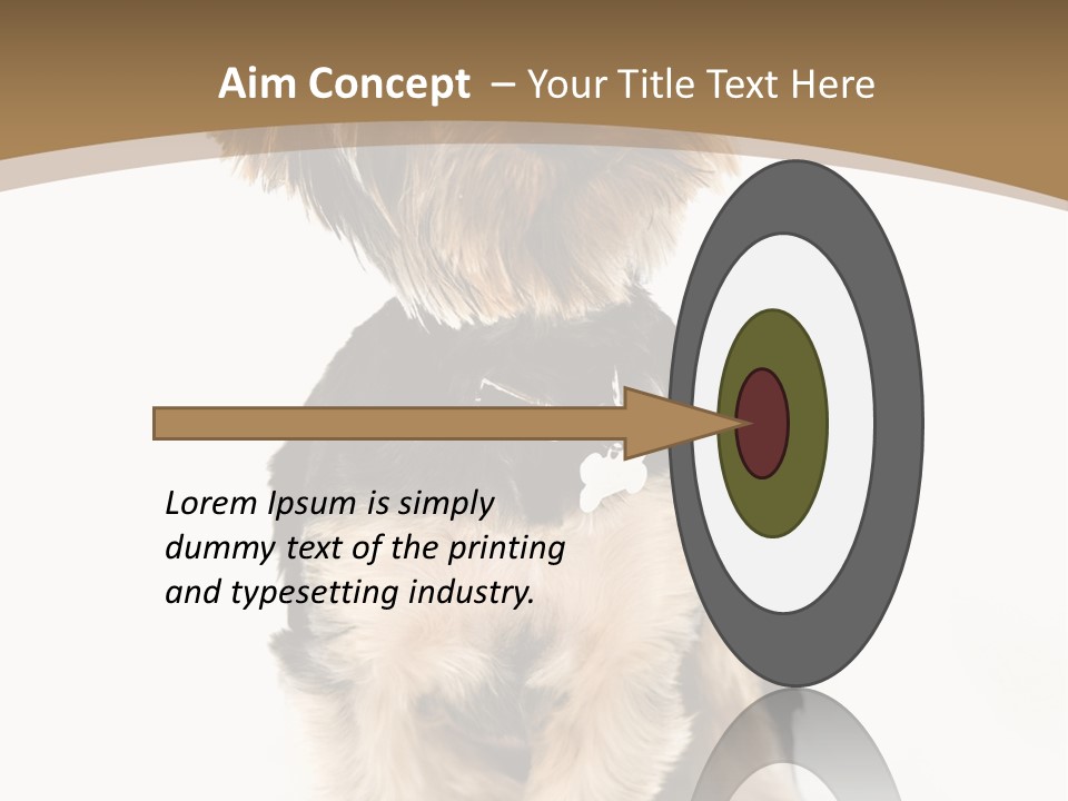 A Small Dog Sitting In Front Of A White Background PowerPoint Template