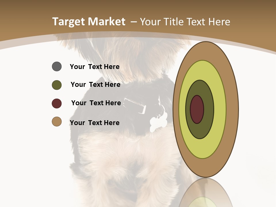 A Small Dog Sitting In Front Of A White Background PowerPoint Template