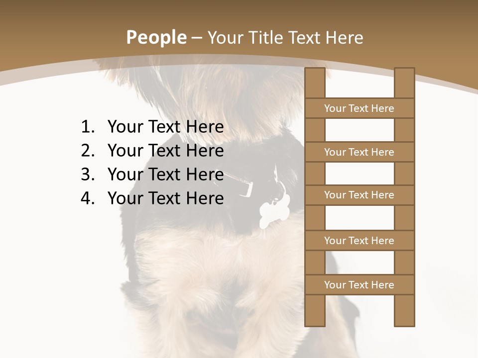 A Small Dog Sitting In Front Of A White Background PowerPoint Template