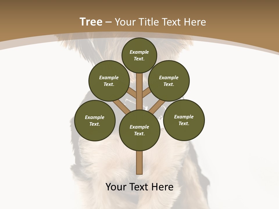 A Small Dog Sitting In Front Of A White Background PowerPoint Template