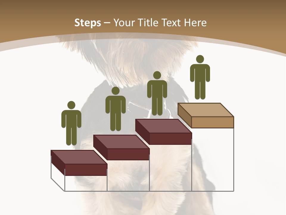 A Small Dog Sitting In Front Of A White Background PowerPoint Template