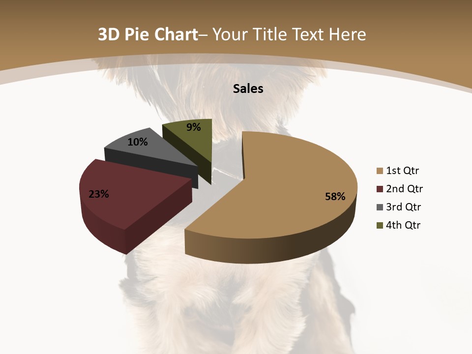 A Small Dog Sitting In Front Of A White Background PowerPoint Template
