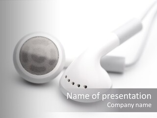 A Pair Of Headphones Sitting On Top Of A Table PowerPoint Template