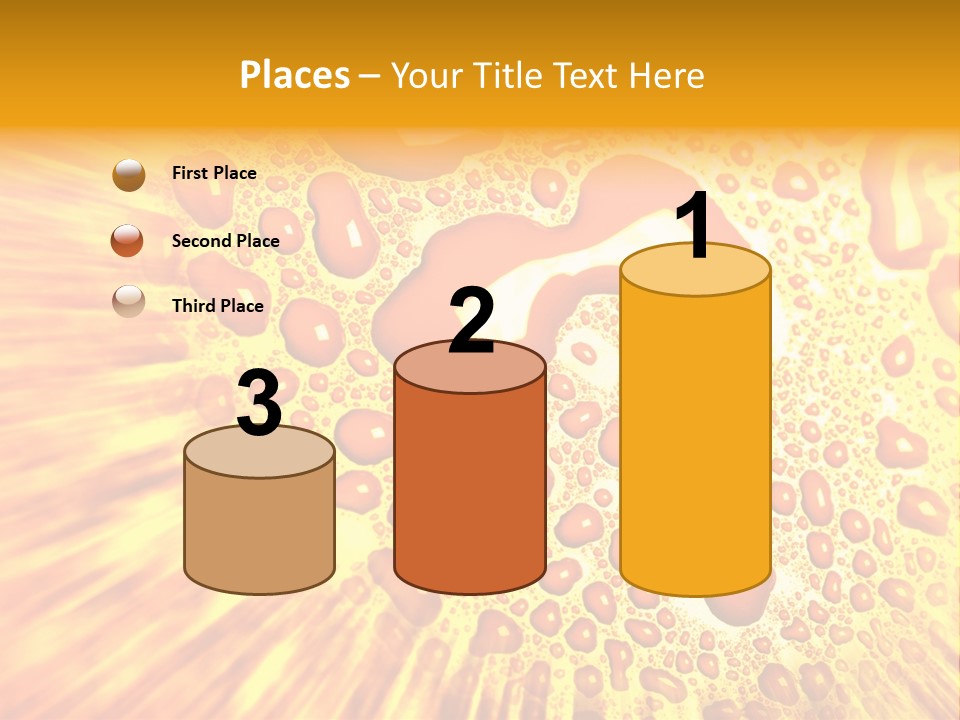 A Yellow Background With Drops Of Water On It PowerPoint Template