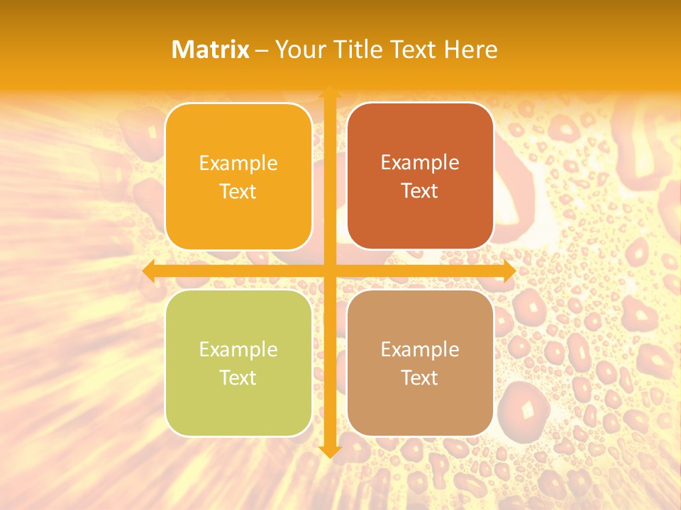 A Yellow Background With Drops Of Water On It PowerPoint Template