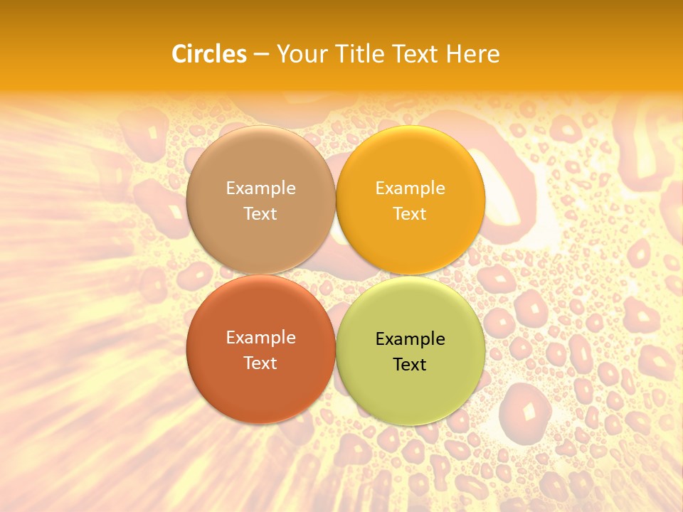 A Yellow Background With Drops Of Water On It PowerPoint Template