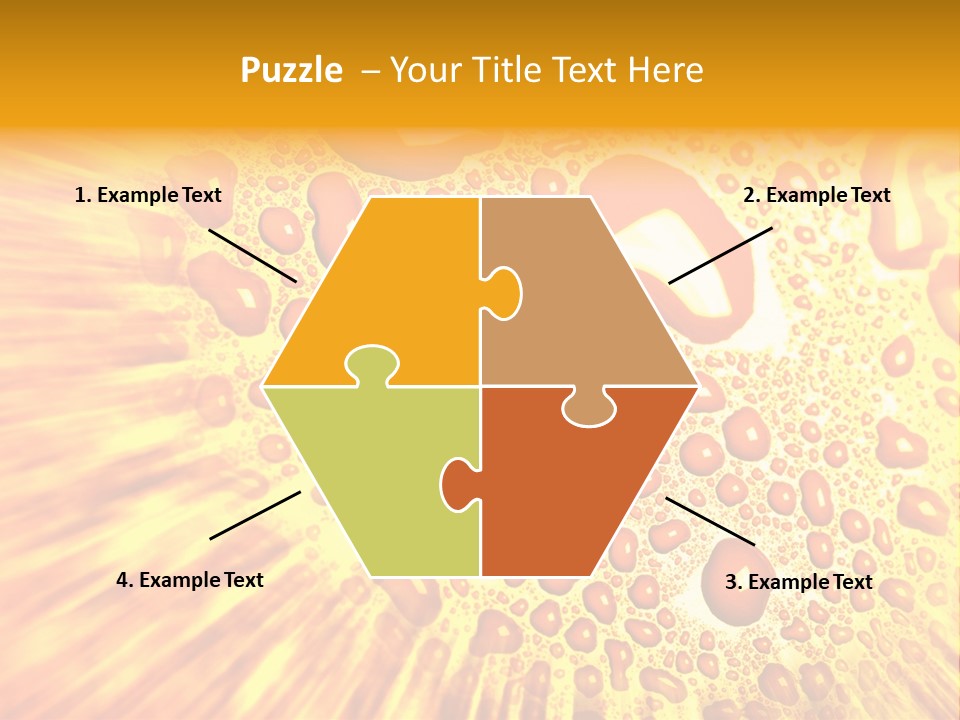 A Yellow Background With Drops Of Water On It PowerPoint Template