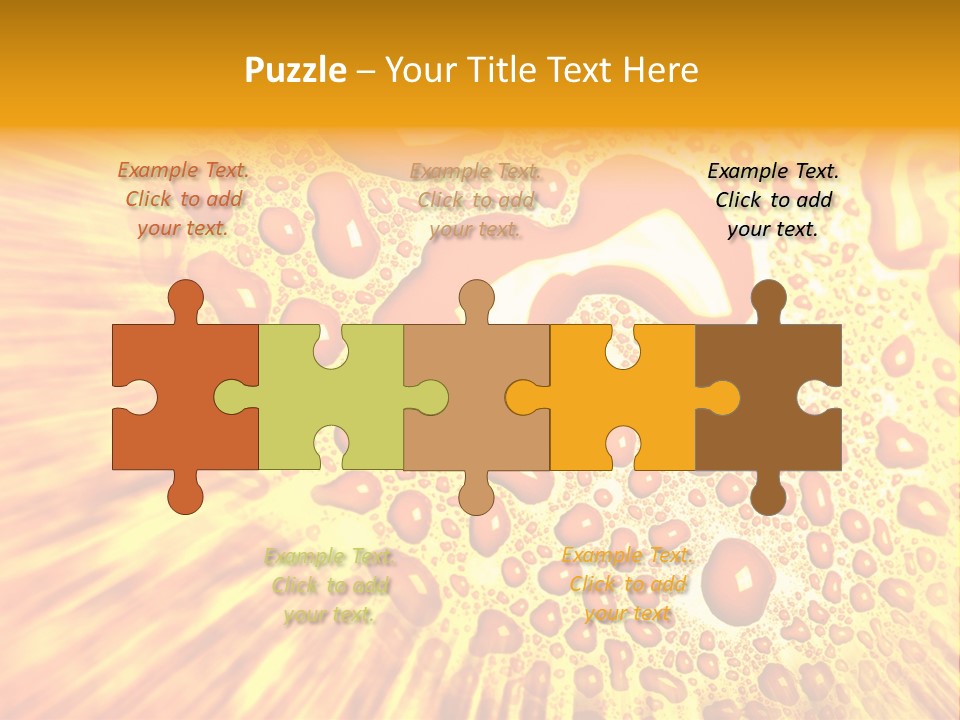 A Yellow Background With Drops Of Water On It PowerPoint Template