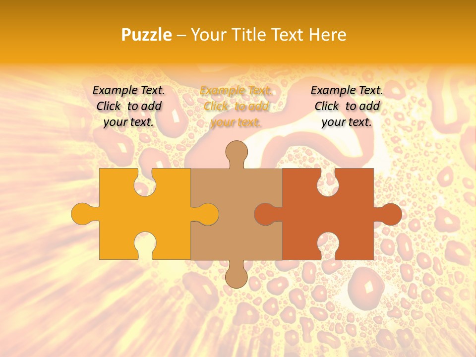 A Yellow Background With Drops Of Water On It PowerPoint Template