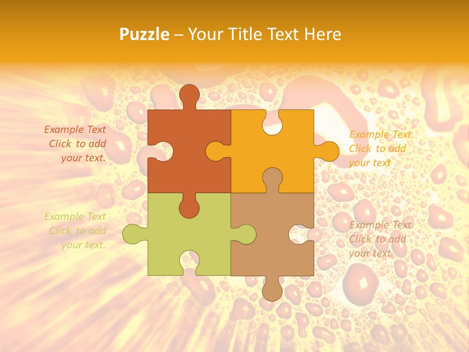 A Yellow Background With Drops Of Water On It PowerPoint Template