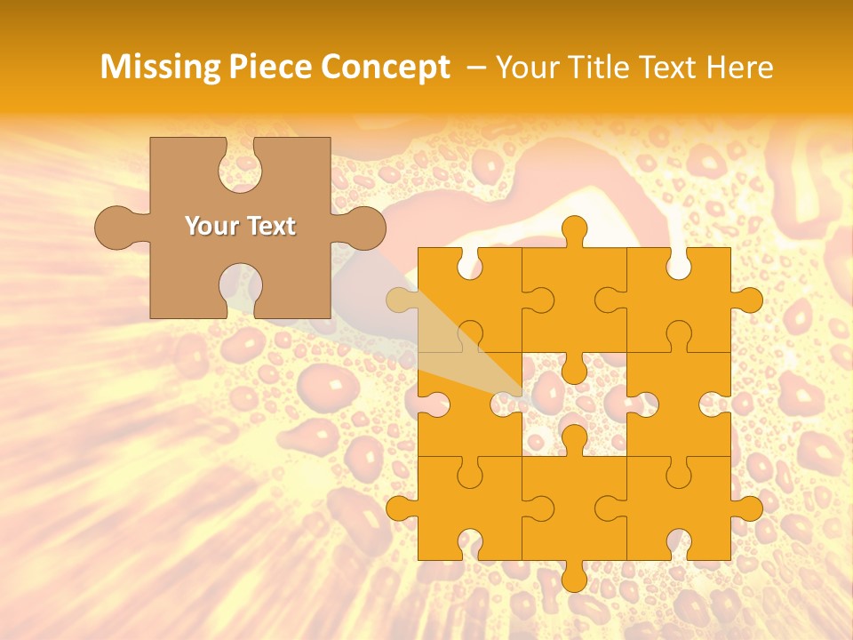 A Yellow Background With Drops Of Water On It PowerPoint Template