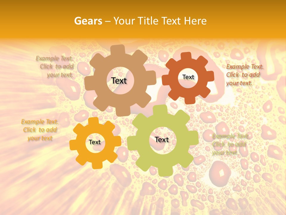 A Yellow Background With Drops Of Water On It PowerPoint Template