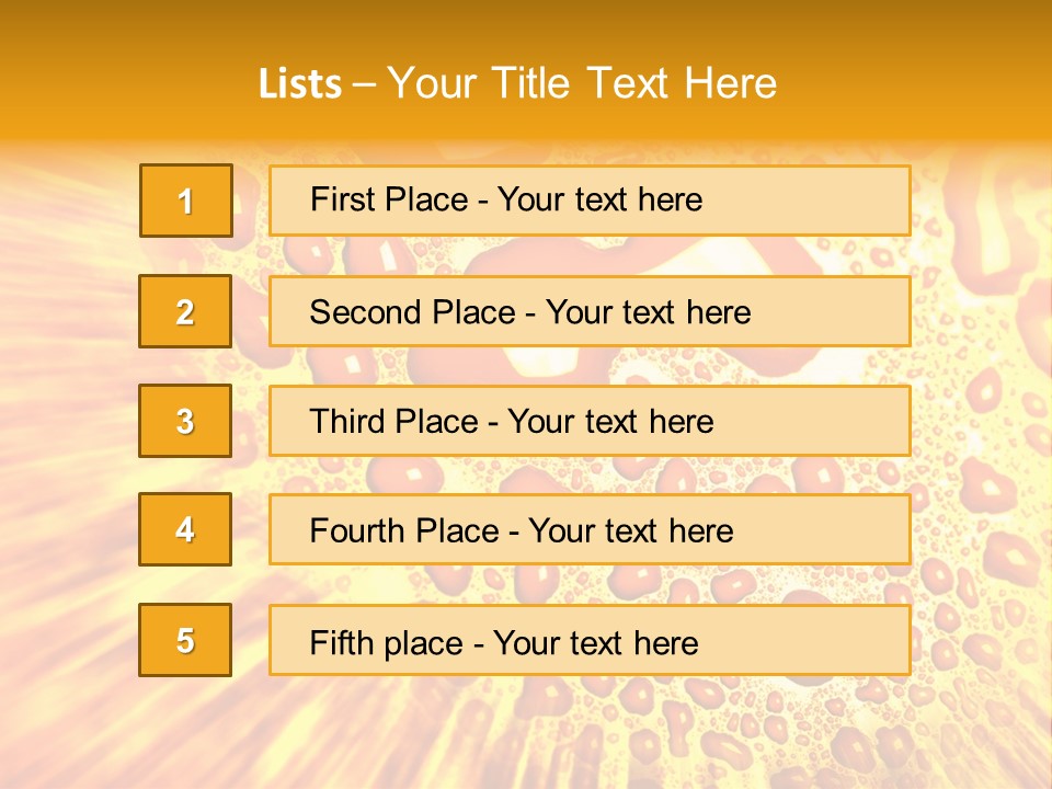 A Yellow Background With Drops Of Water On It PowerPoint Template