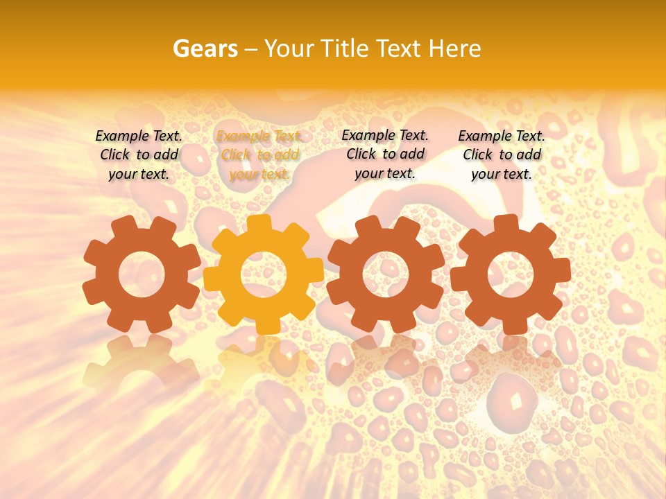 A Yellow Background With Drops Of Water On It PowerPoint Template