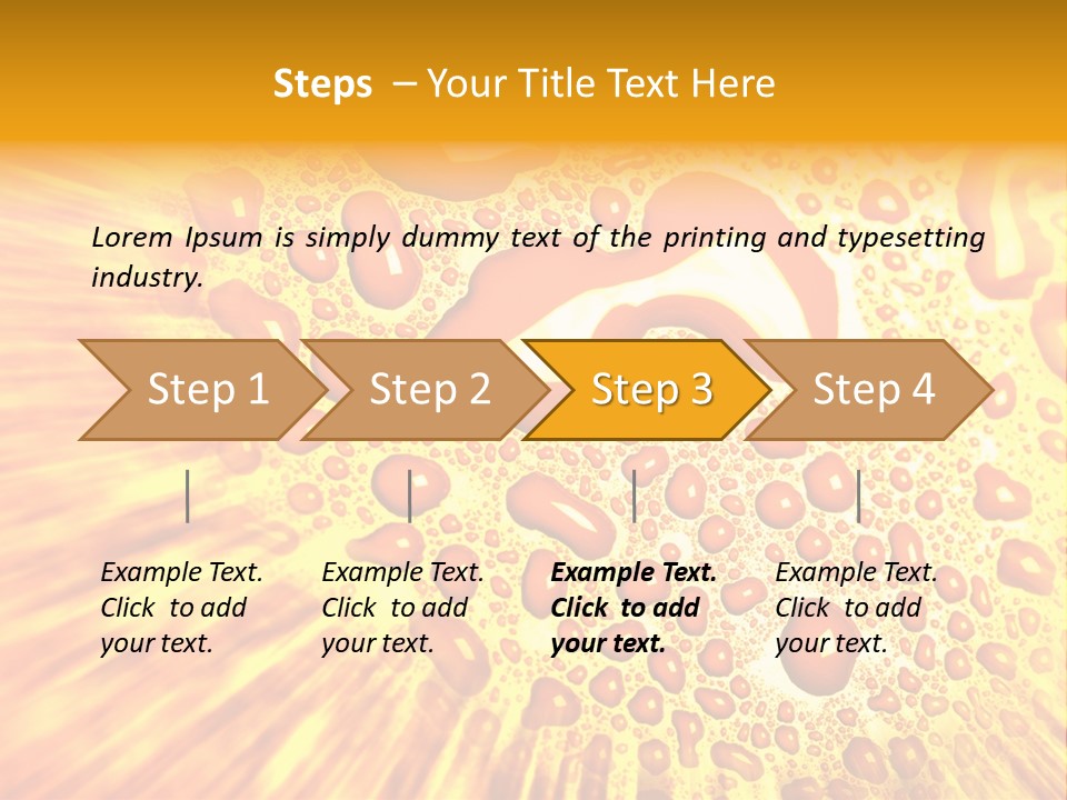 A Yellow Background With Drops Of Water On It PowerPoint Template