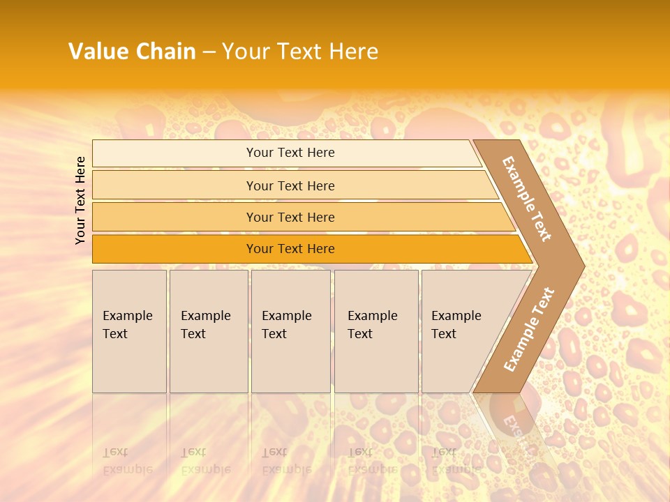 A Yellow Background With Drops Of Water On It PowerPoint Template