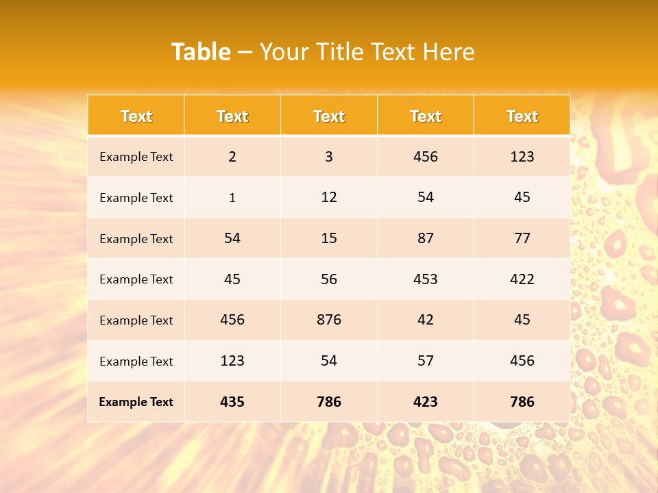 A Yellow Background With Drops Of Water On It PowerPoint Template