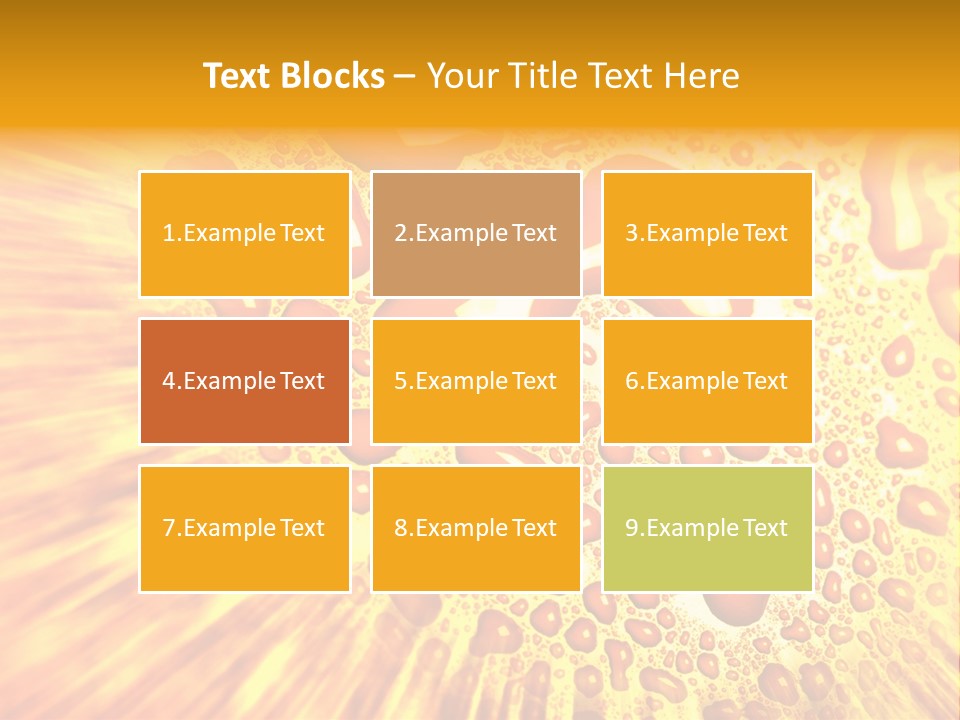 A Yellow Background With Drops Of Water On It PowerPoint Template