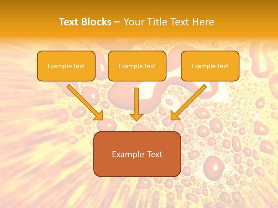 A Yellow Background With Drops Of Water On It PowerPoint Template