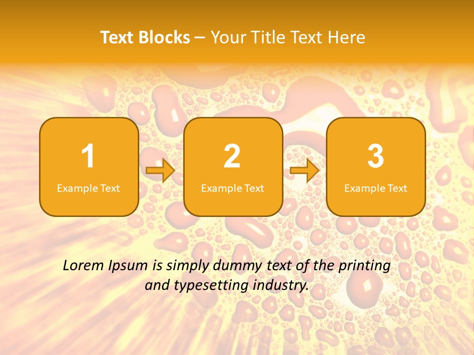 A Yellow Background With Drops Of Water On It PowerPoint Template