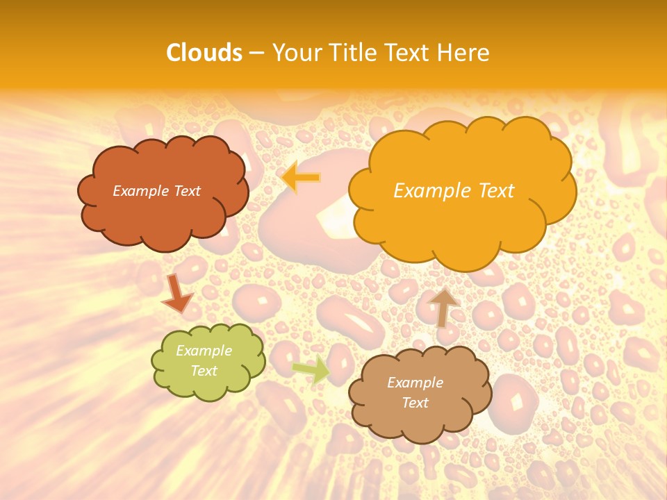 A Yellow Background With Drops Of Water On It PowerPoint Template