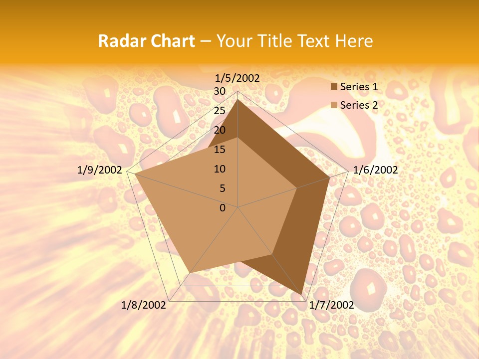 A Yellow Background With Drops Of Water On It PowerPoint Template