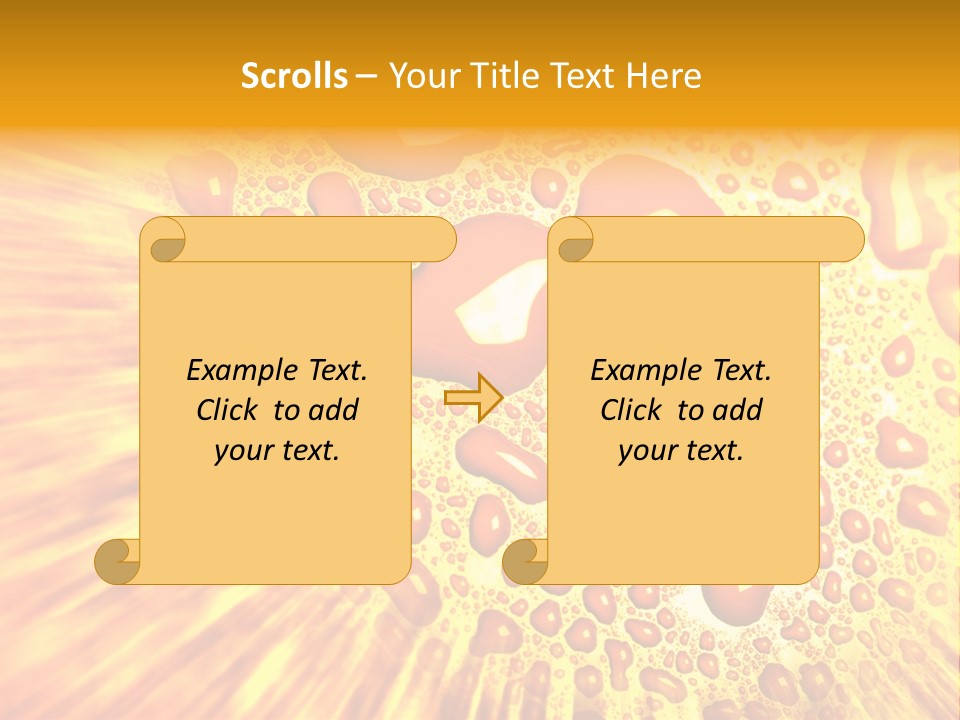 A Yellow Background With Drops Of Water On It PowerPoint Template