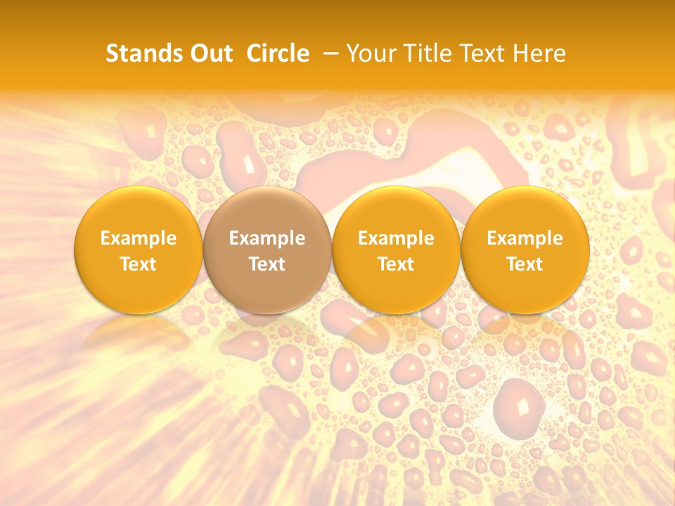 A Yellow Background With Drops Of Water On It PowerPoint Template