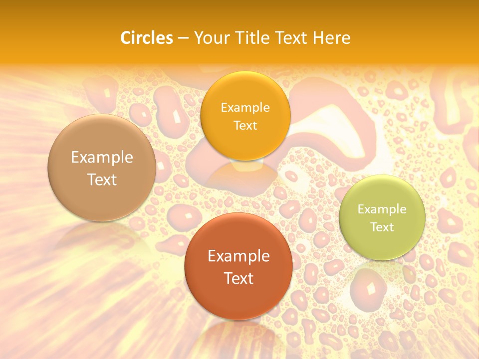 A Yellow Background With Drops Of Water On It PowerPoint Template