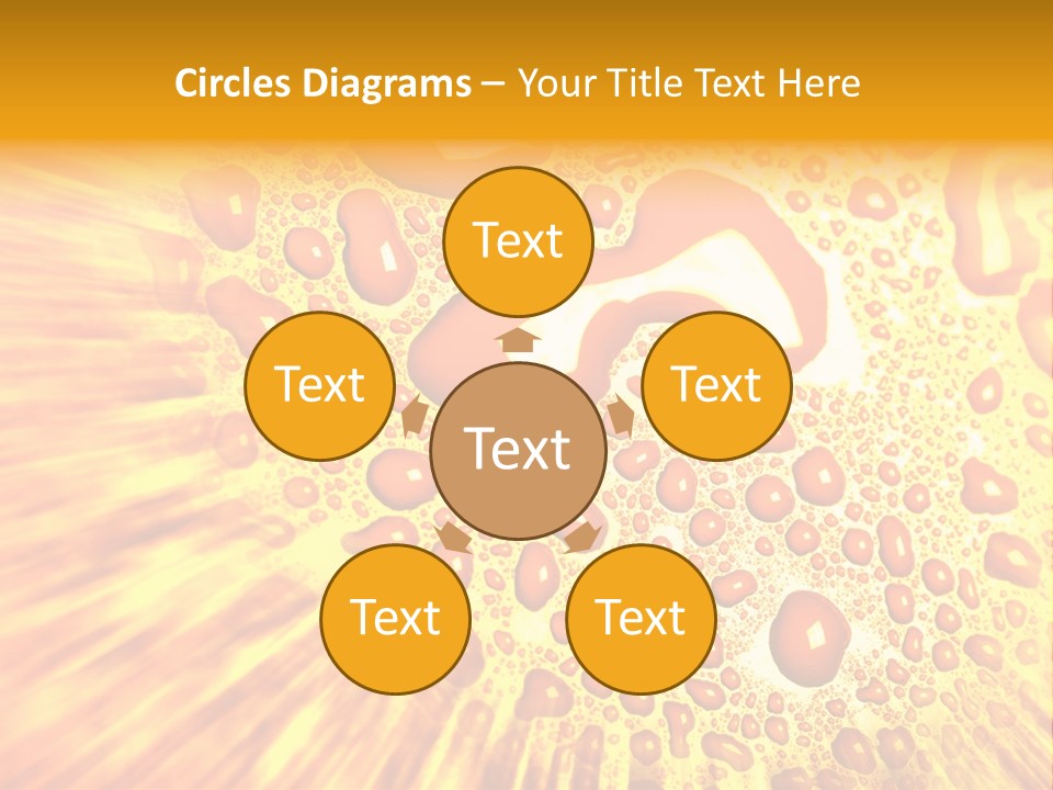 A Yellow Background With Drops Of Water On It PowerPoint Template