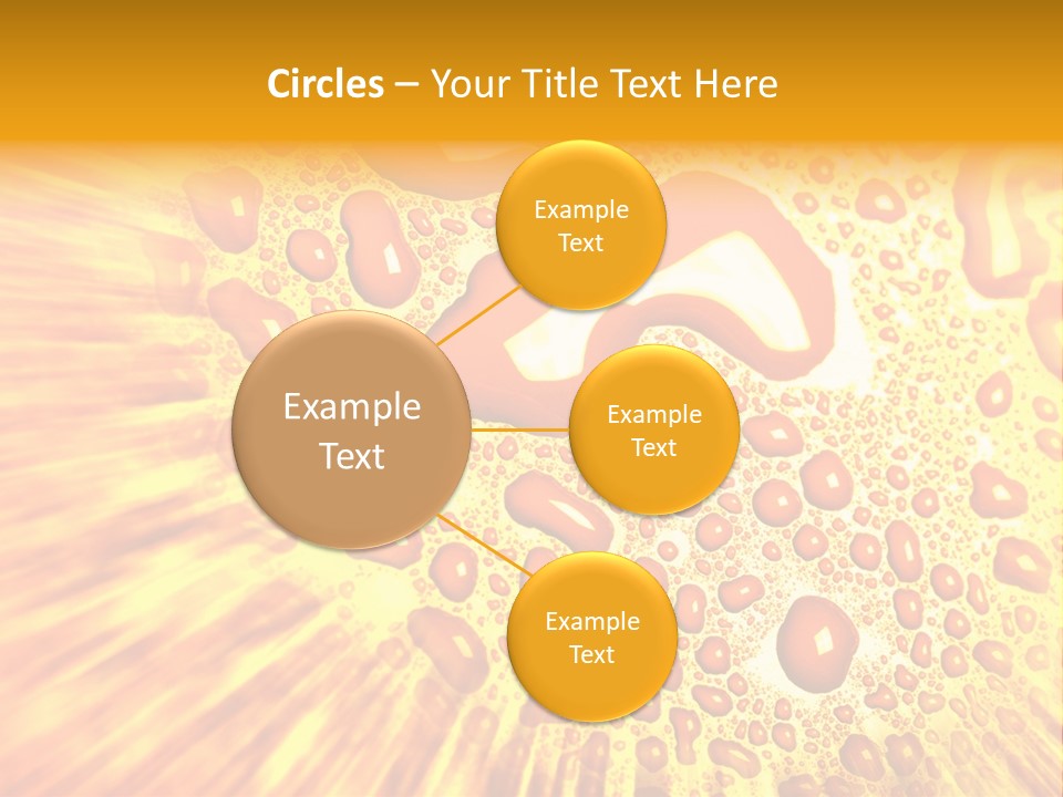 A Yellow Background With Drops Of Water On It PowerPoint Template
