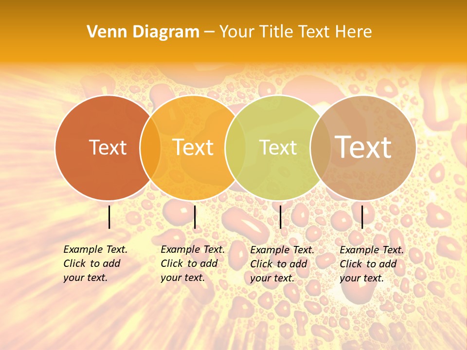 A Yellow Background With Drops Of Water On It PowerPoint Template