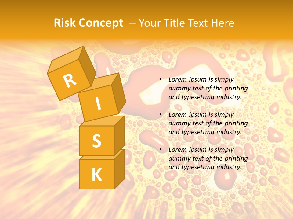 A Yellow Background With Drops Of Water On It PowerPoint Template