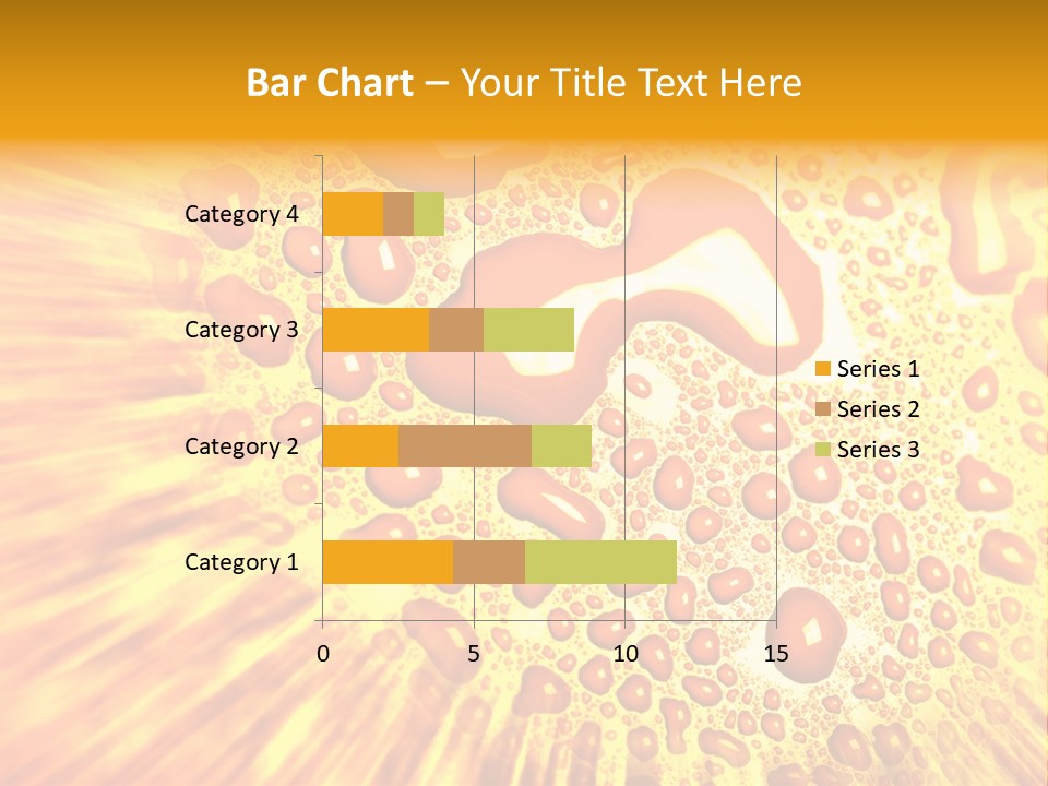 A Yellow Background With Drops Of Water On It PowerPoint Template