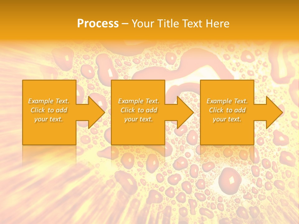 A Yellow Background With Drops Of Water On It PowerPoint Template