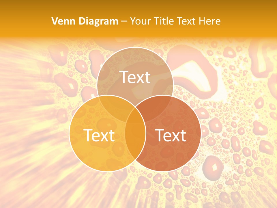 A Yellow Background With Drops Of Water On It PowerPoint Template