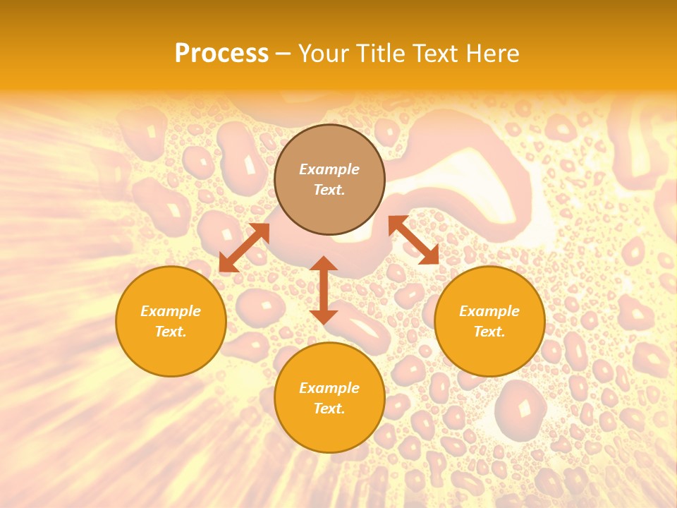 A Yellow Background With Drops Of Water On It PowerPoint Template