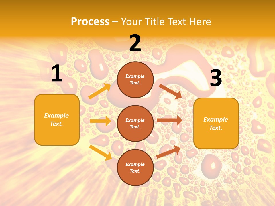 A Yellow Background With Drops Of Water On It PowerPoint Template