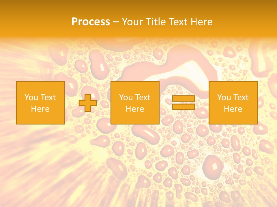 A Yellow Background With Drops Of Water On It PowerPoint Template