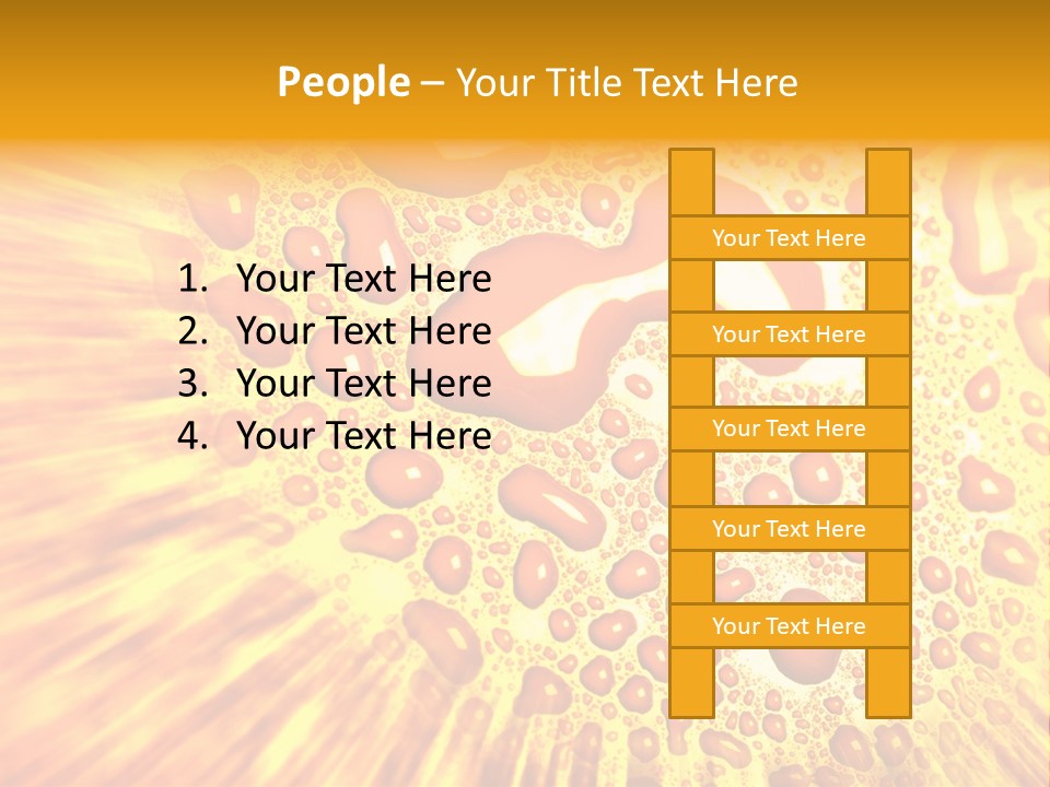 A Yellow Background With Drops Of Water On It PowerPoint Template