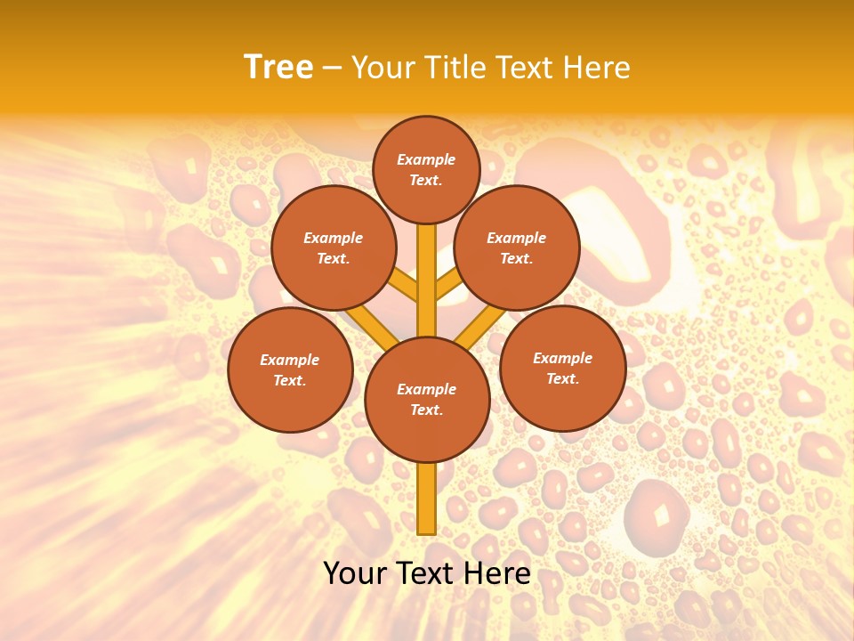 A Yellow Background With Drops Of Water On It PowerPoint Template