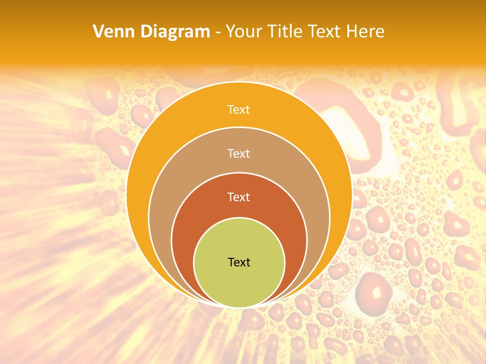 A Yellow Background With Drops Of Water On It PowerPoint Template