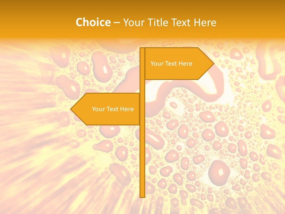 A Yellow Background With Drops Of Water On It PowerPoint Template