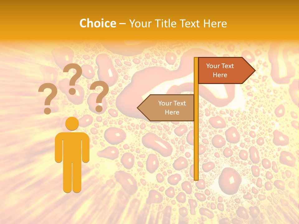 A Yellow Background With Drops Of Water On It PowerPoint Template