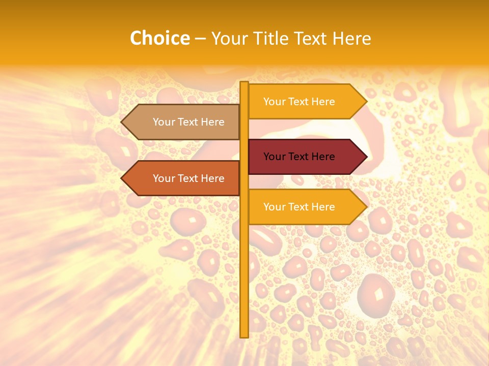 A Yellow Background With Drops Of Water On It PowerPoint Template