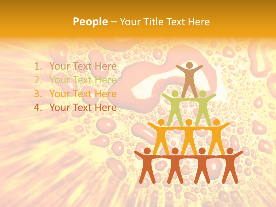 A Yellow Background With Drops Of Water On It PowerPoint Template