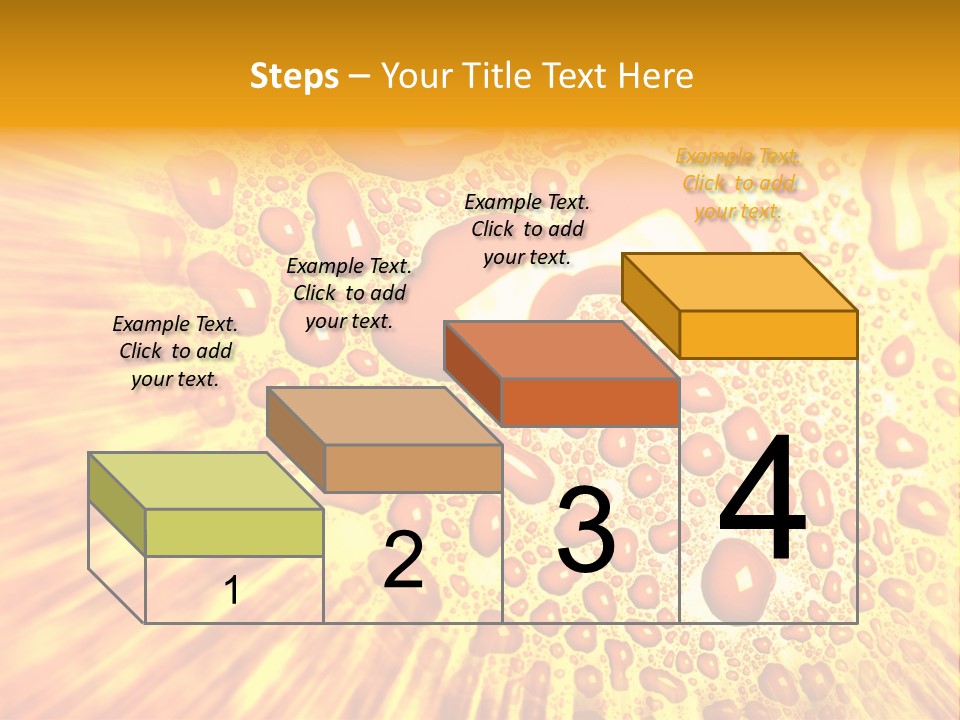 A Yellow Background With Drops Of Water On It PowerPoint Template