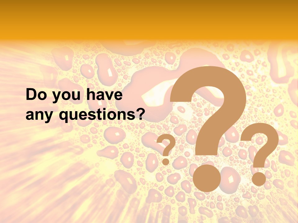 A Yellow Background With Drops Of Water On It PowerPoint Template