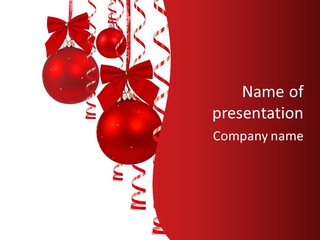 A Red Christmas Ornament Powerpoint Presentation PowerPoint Template